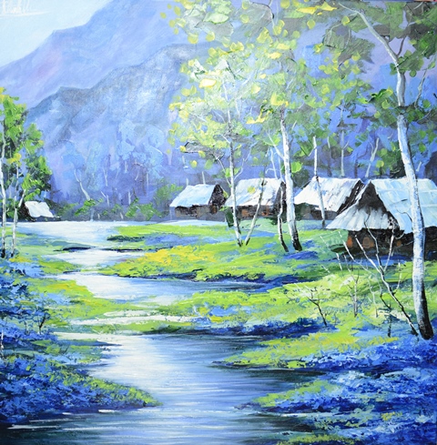 Tranh Sơn Dầu Bản Xa